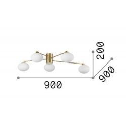 HERMES ZŁOTA LAMPA SUFITOWA   288277 Ideal-Lux